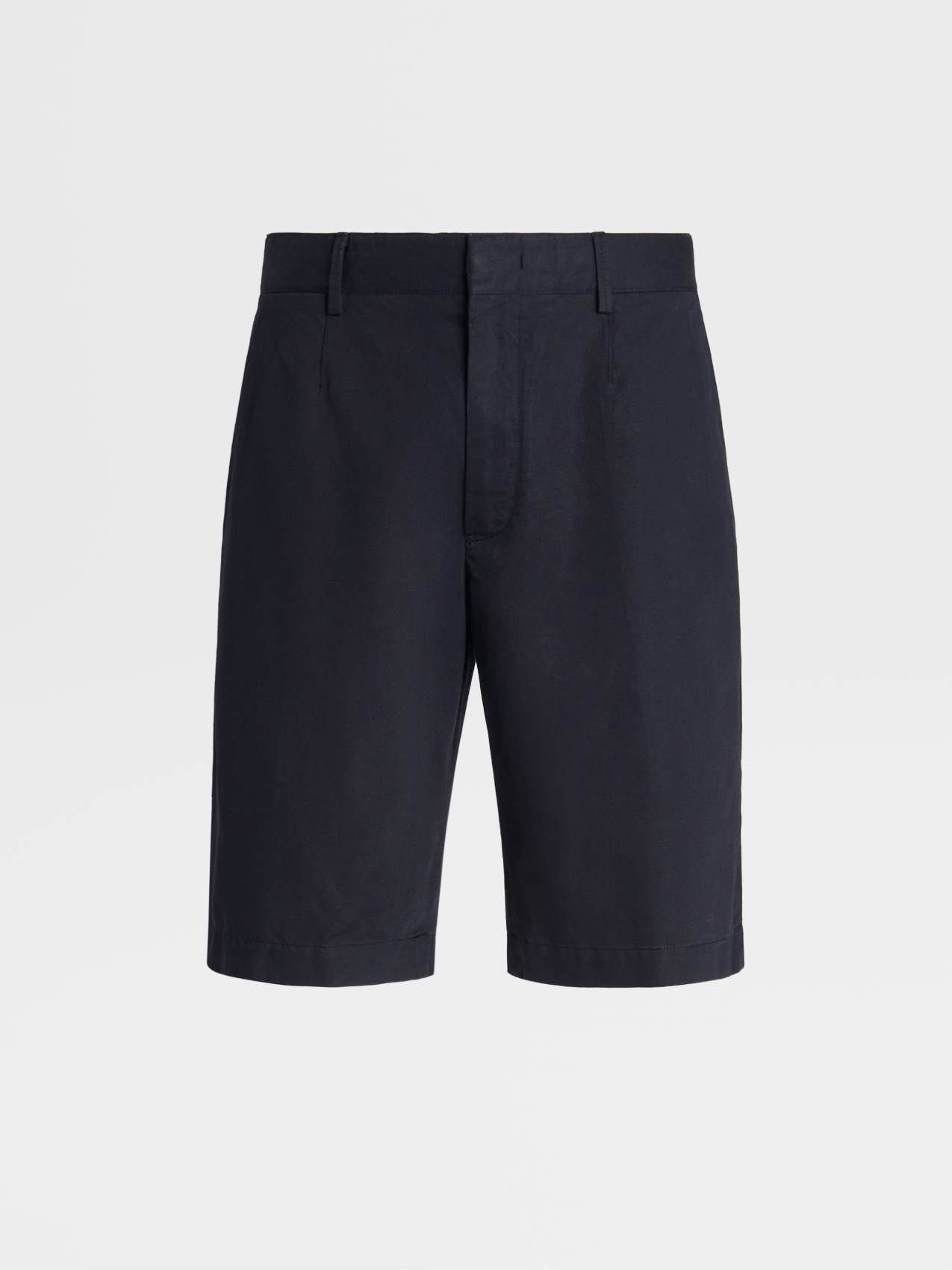 Navy Blue Cotton and Linen Summer Chino Shorts